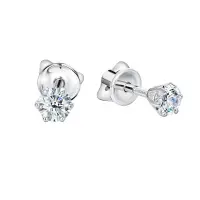 Серьги-пуссеты из серебра с бриллиантами Серьги-пуссеты из серебра с бриллиантами