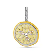 Серебряная подвеска с цитрином и фианитами «Лимон» Серебряная подвеска с цитрином и фианитами «Лимон»