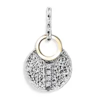 Серебряный кулон с фианитом и золотом