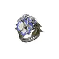 Кольцо из серебра с эмалью «Фиалка» Кольцо из серебра с эмалью «Фиалка»