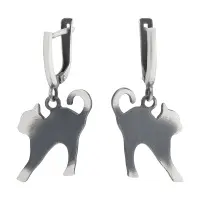 Серебряные серьги «Кот»