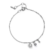 Браслет из серебра с фианитом «Капля»