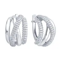 Серьги из серебра с фианитами