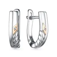 Серьги из серебра с бриллиантом Серьги из серебра с бриллиантом