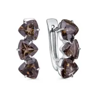 Серьги из серебра с раухтопазом Серьги из серебра с раухтопазом