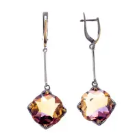 Серьги из серебра с аметрином Серьги из серебра с аметрином