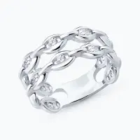 Кольцо из серебра с фианитами