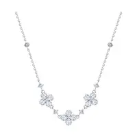 Серебряное колье с фианитами «Цветы»