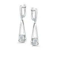 Серебряные серьги с горным хрусталём Серебряные серьги с горным хрусталём