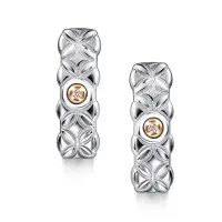 Серебряные серьги с бриллиантами и позолотой