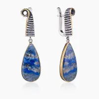 Серебряные серьги «Лазуритовый Мотив» Серебряные серьги «Лазуритовый Мотив»