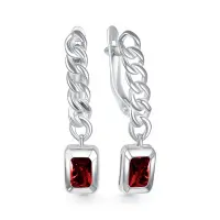 Серьги из серебра с гранатом Серьги из серебра с гранатом