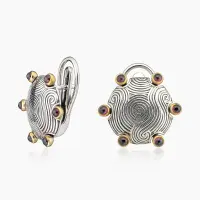 Серьги с гранатом из серебра Серьги с гранатом из серебра