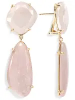 Серебряные серьги с розовым кварцем, жадеитом и позолотой Серебряные серьги с розовым кварцем, жадеитом и позолотой