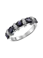 Кольцо из серебра с натуральным сапфиром «Дорожка» Кольцо из серебра с натуральным сапфиром «Дорожка»