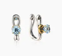 Серебряные серьги с топазом «Утренняя роса» Серебряные серьги с топазом «Утренняя роса»