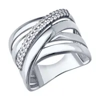 Кольцо из серебра с фианитами