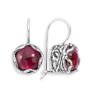 Серьги из серебра с гранатом Серьги из серебра с гранатом