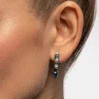 Серьги из серебра с камнем лабрадор