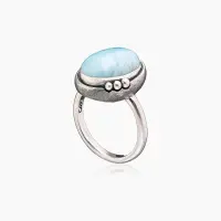 Кольцо из серебра с камнем ларимар Кольцо из серебра с камнем ларимар