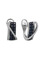 Серьги из серебра с натуральным сапфиром