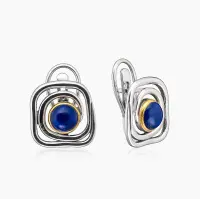 Серьги из серебра с камнем лазурит Серьги из серебра с камнем лазурит
