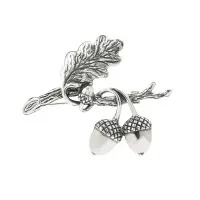 Серебряная брошь «Желуди»