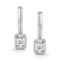 Серьги из серебра с горным хрусталем и фианитами