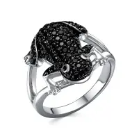 Кольцо из серебра со шпинелью «Лягушка» Кольцо из серебра со шпинелью «Лягушка»