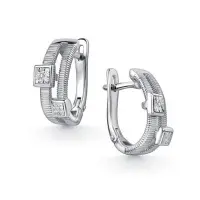 Серьги из серебра с бриллиантами Серьги из серебра с бриллиантами