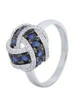 Кольцо из серебра с натуральным сапфиром