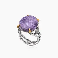 Кольцо из серебра с камнем чароит Кольцо из серебра с камнем чароит