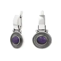 Серьги из серебра с чароитом