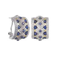 Серьги «Byzantium» из серебра с белыми топазами и сапфирами Серьги «Byzantium» из серебра с белыми топазами и сапфирами
