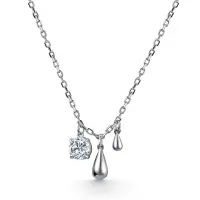 Колье из серебра с фианитом «Капля»