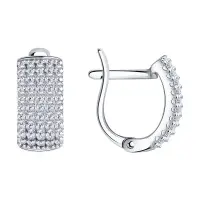 Серьги из серебра с фианитами Серьги из серебра с фианитами