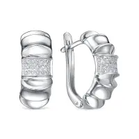 Серьги из серебра с фианитами