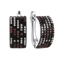 Серебряные серьги с фианитом и нанокристаллом