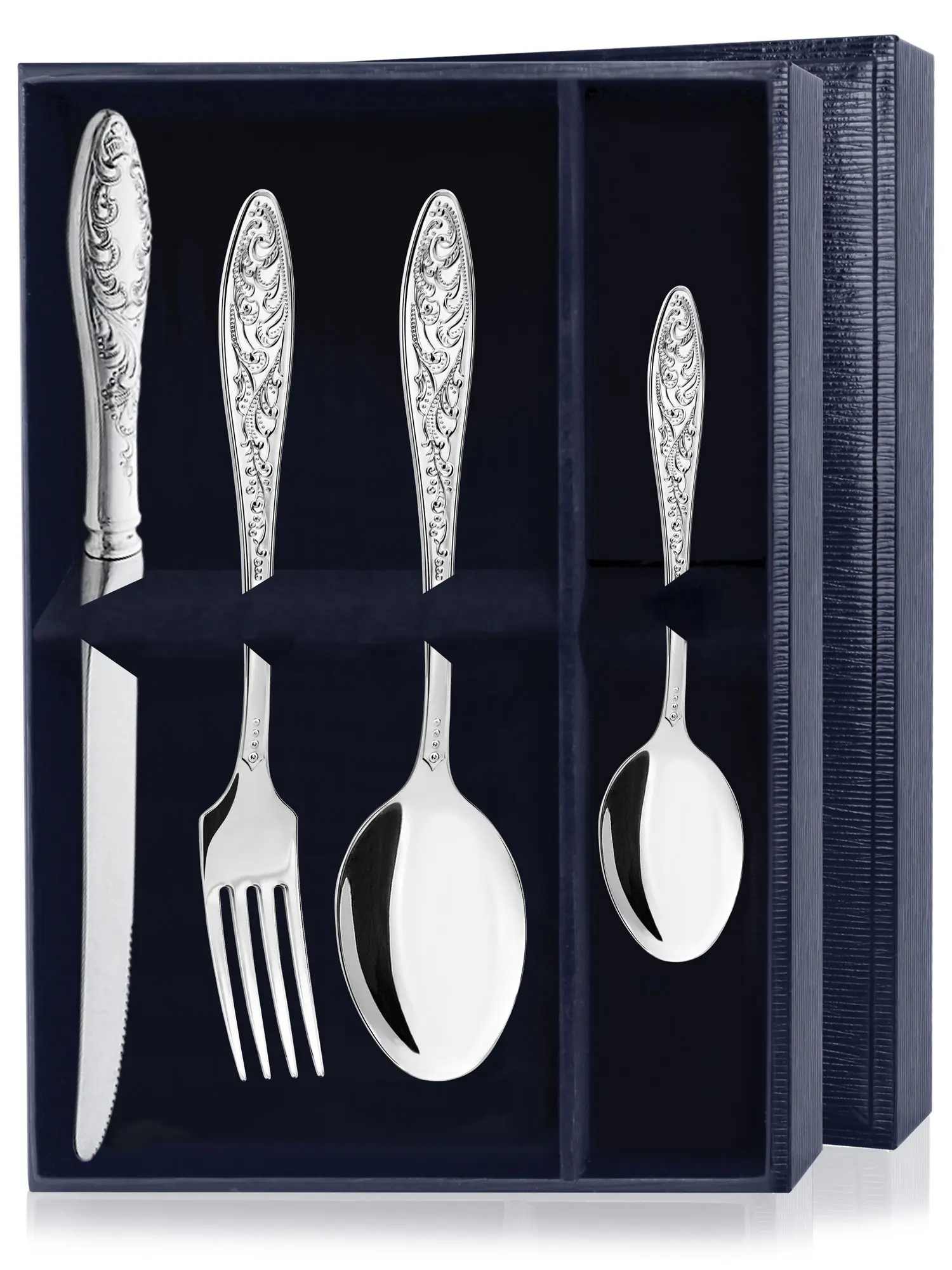 Серебряный набор столовый «Эгоист-Морозко» 4 предмета