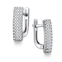 Серьги из серебра с фианитами