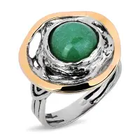 Серебряное кольцо с авантюрином и золотом Серебряное кольцо с авантюрином и золотом