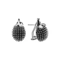 Серьги из серебра «Ёж» со шпинелью Серьги из серебра «Ёж» со шпинелью
