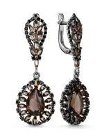 Серьги из серебра с раухтопазом Серьги из серебра с раухтопазом