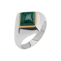 Кольцо из серебра с малахитом