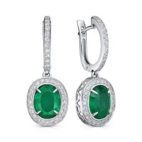 Серьги из серебра с алпанитом и фианитами