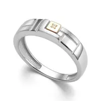 Серебряное кольцо с бриллиантом