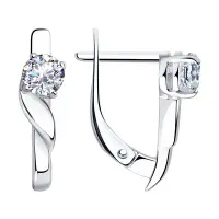 Серьги из серебра с фианитами Sokolov