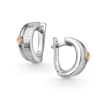 Серьги из серебра с бриллиантами Серьги из серебра с бриллиантами