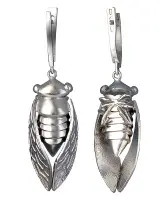 Серебряные серьги «Цикады»