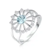 Серебряное кольцо с топазом и фианитами